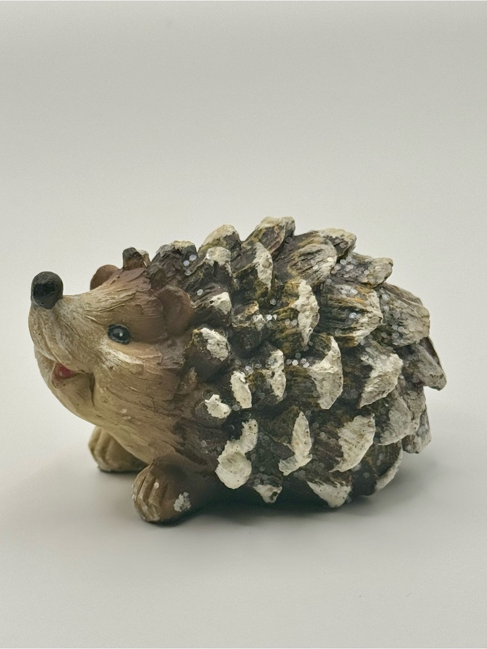 Brown and White Hedgehog Small Pet Figurine